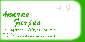 andras furjes business card
